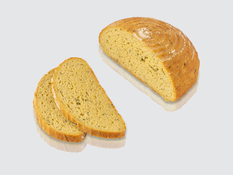 glutenfreies Bio Golden Bread, glutenfreies veganes Brot, angeschnitten, Isabella Glutenfreie Patisserie