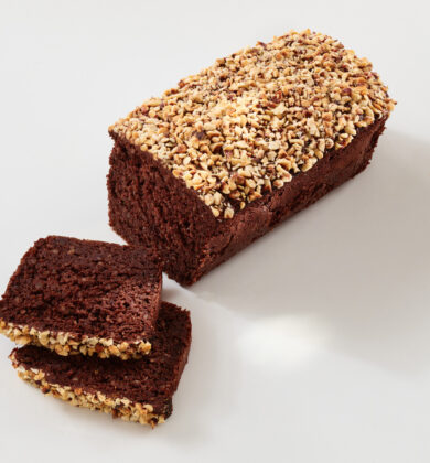 Choc&#039;o Nut Delight, gluten-free, lactose-free chocolate cake with hazelnuts, sliced, Isabella Gluten-free Patisserie