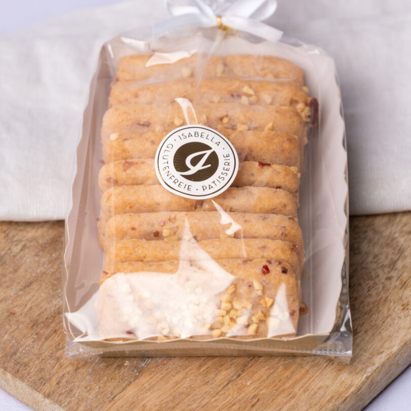 glutenfreie Cranberry Sablés, glutenfreies veganes Gebäck, Isabella Glutenfreie Patisserie