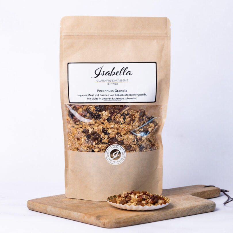 glutenfreies Pekannuss Granola, veganes Müsli, Isabella Glutenfreie Patisserie