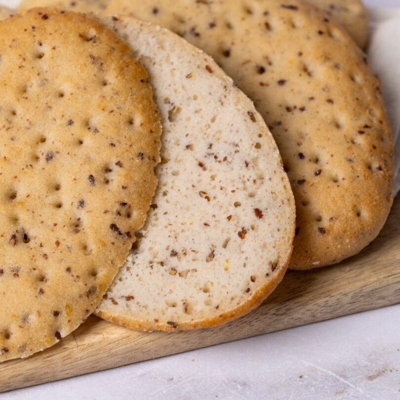 glutenfreie Leinsamen-Panini, glutenfreie vegane helle Brötchen, Isabella Glutenfreie Patisserie