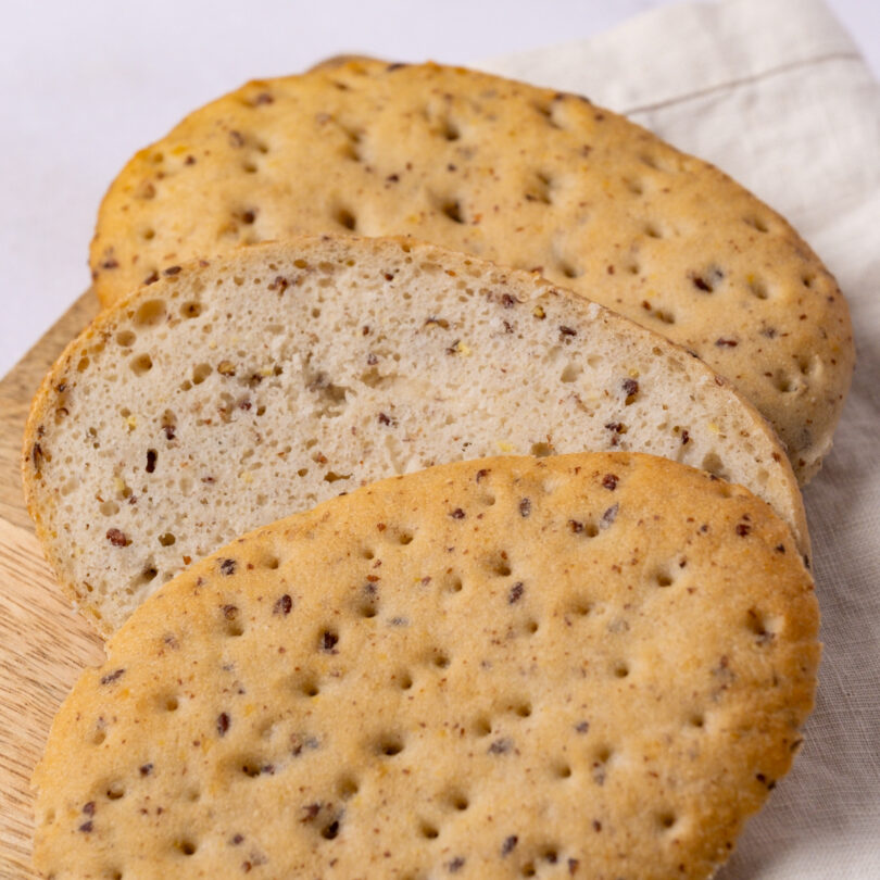 glutenfreie Leinsamen-Panini, glutenfreie vegane helle Brötchen, Isabella Glutenfreie Patisserie